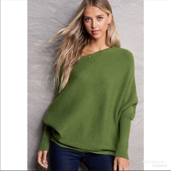 COPY - ✨RESTOCK ✨Olive Green Slouchy Sweater 🍁🌾🌱 - Picture 3 of 6